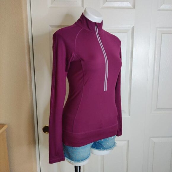 Hind fitted half zip mock neck athletic top sz S - Picture 2 of 8
